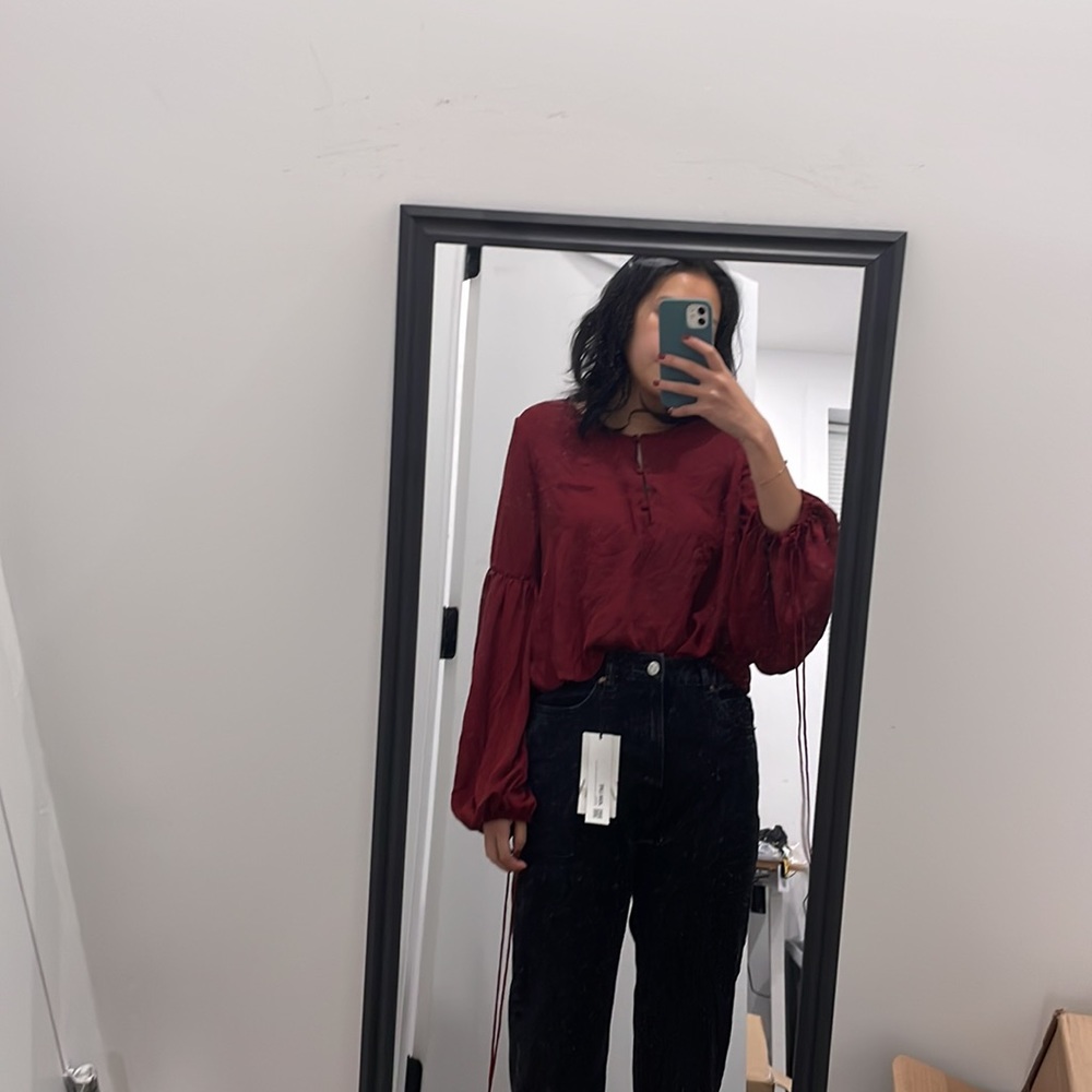 L’Academie Silky Balloon Sleeve Blouse